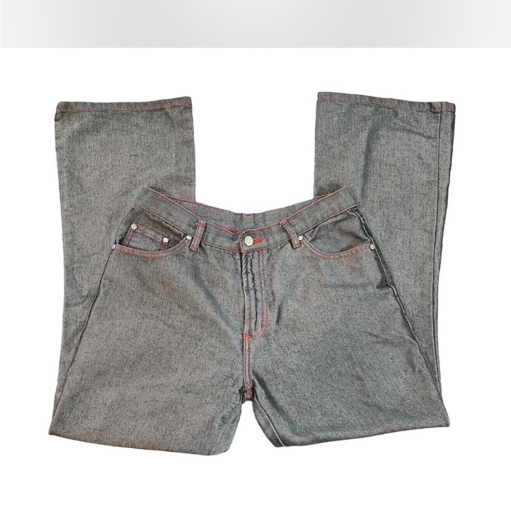 No Boundaries Black Jeans with Red Stitching